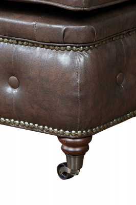 Chesterfield Repose-pieds Club Lounge Tabouret en cuir textile Ottoman Designer