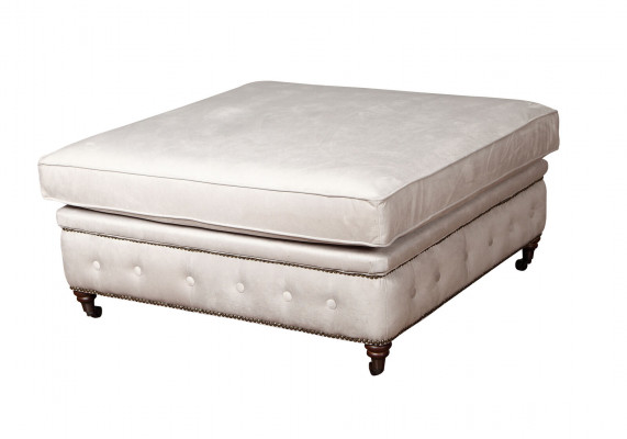Club Repose-pieds Tabouret Lounge Cuir Textile Pouf Designer Chesterfield