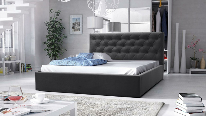 Lit de mariage de luxe Lit de style Mobilier de chambre Hôtel Lits 180x200 Chesterfield