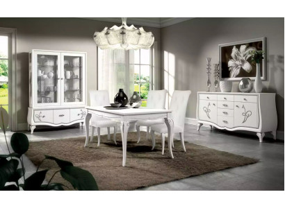 Ensemble de salle à manger Table à manger 4 x chaises Ensemble de salle à manger bahut 7 pièces