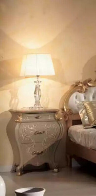 Set de chambre complet Lit Tables de chevet Commode Miroir Ensemble 5 pièces