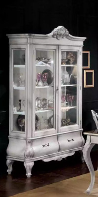 Meubles de salle à manger classiques Table à manger 4x chaises Buffet Vitrine de luxe