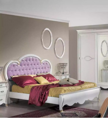 Ensemble de chambre classique R Cadre de lit 2x Tables de chevet Commode Meubles