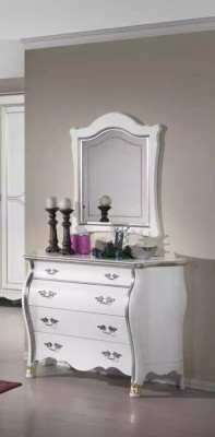 Ensemble de chambre classique R Cadre de lit 2x Tables de chevet Commode Meubles