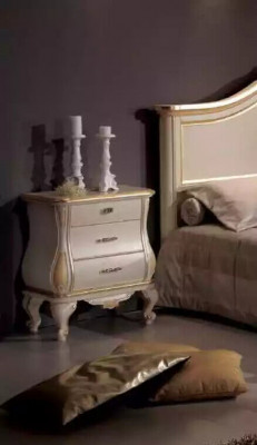 Ensemble de chambre à coucher Lit 2x Tables de chevet Armoire Garde-robe Commode Miroir