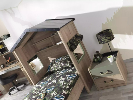 Table de chevet Console de nuit Chambre Bois Barun Table de chevet pour enfants Vert