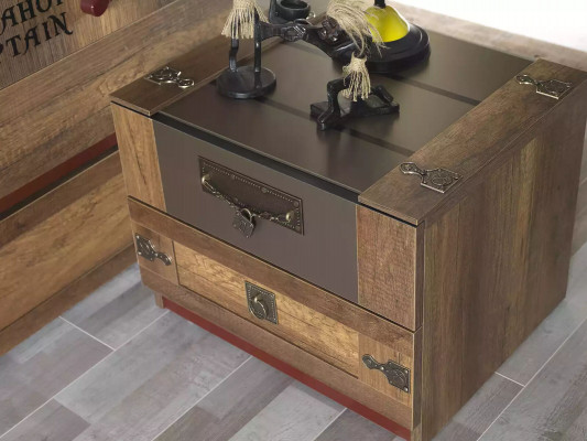 Console de nuit Chambre d'enfants Table de chevet Bois Marron Table de chevet pour enfants de luxe