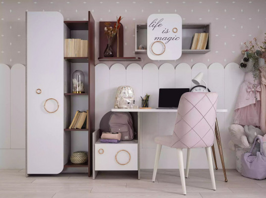 Armoire Étagère à livres Étagère pour enfants Bibliothèque Meubles pour enfants Rose Bois