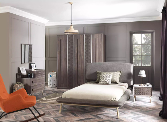 Commode Armoire Bois Commodes Chambre Buffet Design Gris Luxe