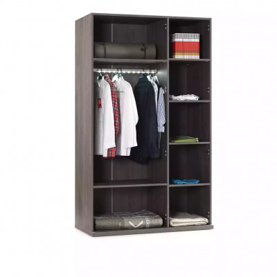 Armoire en bois Armoire de luxe Meuble d'armoire en bois Gris à 3 portes