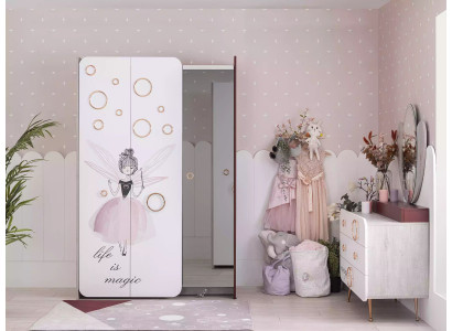 Chambre d'enfant blanche Armoire de fille Garde-robe de luxe Armoires en bois