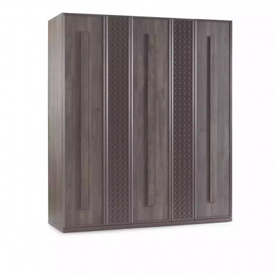 Garde-robe de luxe Armoire Armoire en bois Meuble Bois Gris 5 portes Design