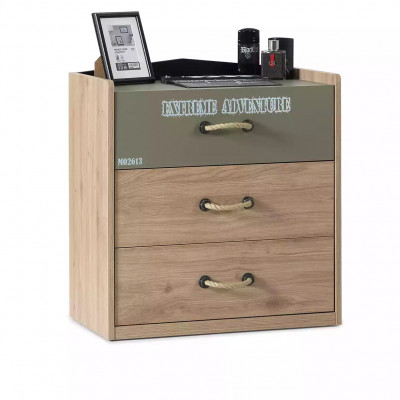 Suite de lit pour enfants Meubles pour enfants Chambre d'enfant Cadre de lit vert Ensemble en bois 3 pièces