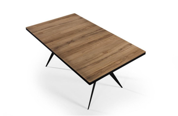 Table de salle à manger de luxe Table de cuisine extensible en bois marron Design