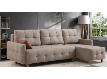 Canapé d'angle beige Rembourrage Paysage vivant Canapés en tissu Suite en forme de L nouveau