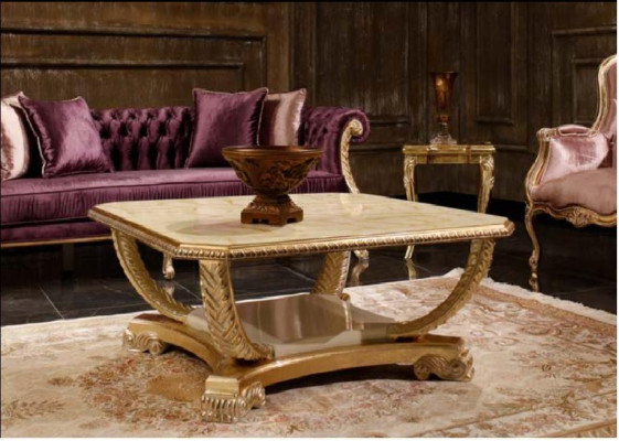 Ensemble canapé Chesterfield rose classique 3 places Table basse Fauteuil