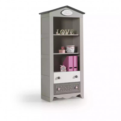 Ensemble complet de chambre d'enfants Lit 5 pièces en bois gris Mobilier de chambre d'enfants