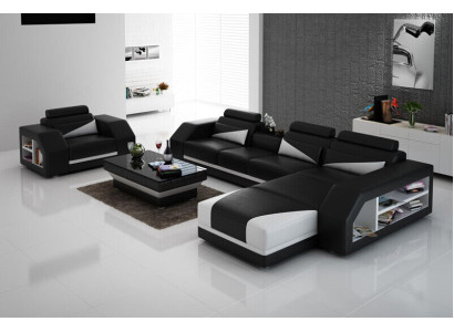 Canapé d'angle design Canapé Suite d'ameublement avec fonction de relaxation automatique Nouveau canapé en cuir