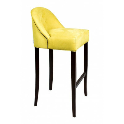 Tabouret de bar Chesterfield jaune moderne, siège unique, meuble de salon de luxe.
