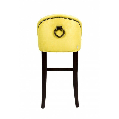 Tabouret de bar Chesterfield jaune moderne, siège unique, meuble de salon de luxe.