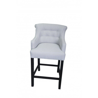 Tabouret de bar Chesterfield gris de luxe Fauteuil à accoudoirs en textile Place assise simple