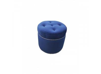Chesterfield Pouf Repose-Pieds en Textile Tabouret Rond Tabouret Rembourré Siège Nouveau