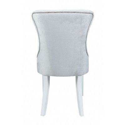 Chaises de designer grises Chesterfield, design de fauteuils rembourrés - ensemble de 4.