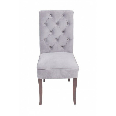 Ensemble de quatre chaises design de groupe de fauteuils Chesterfield gris