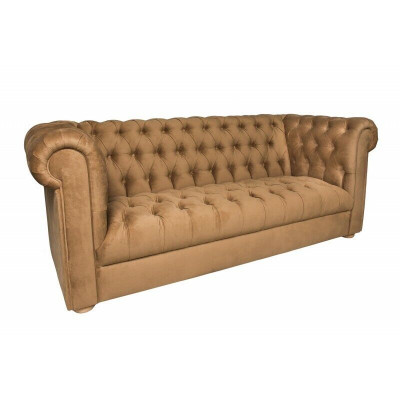 Canapé trois places Chesterfield en cuir.