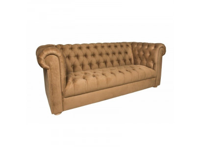 Canapé trois places Chesterfield en cuir.