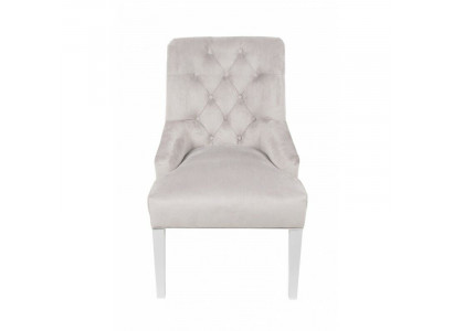 Chaises Chesterfield grises avec heurtoir. Revêtement en tissu de design noble. Ensemble de chaises d'hôtel x6.
