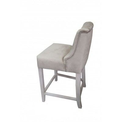Tabourets de bar Chesterfield taupe, chaises de bar design, ensemble de 6 chaises