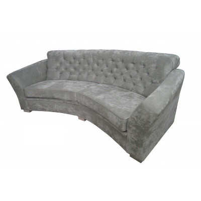 Trois places Demi-cercle Canapé Chesterfield Tissu Canapé Canapés Beige