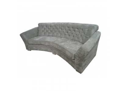 Trois places Demi-cercle Canapé Chesterfield Tissu Canapé Canapés Beige