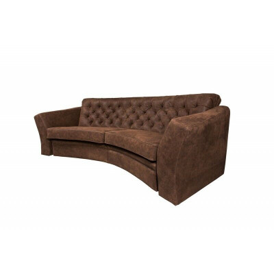 Trois places Demi-cercle Canapé Chesterfield Tissu Canapé Canapés Beige