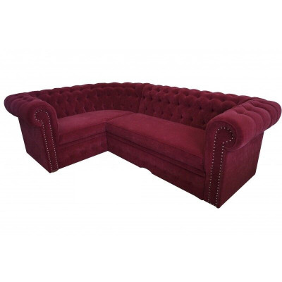 Sofa d'angle Chesterfield Canapé d'angle Suite d'angle en velours Sièges Canapés d'angle