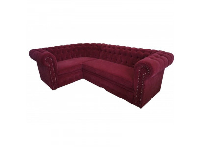 Sofa d'angle Chesterfield Canapé d'angle Suite d'angle en velours Sièges Canapés d'angle