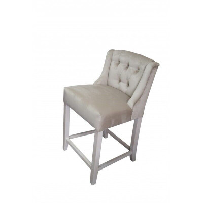 Tabourets de bar beige Ensemble de 10 chaises de bar en tissu Chaises de bar design Chesterfield