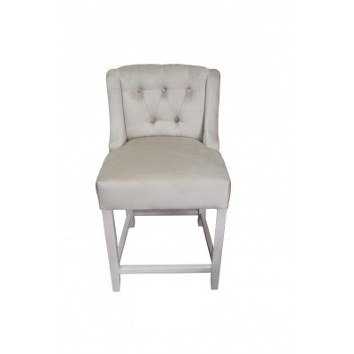 Tabourets de bar beige Ensemble de 10 chaises de bar en tissu Chaises de bar design Chesterfield