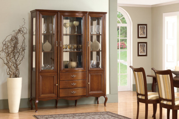 Grand armoire en bois massif Rustique Classique Armoire vitrine PR-W3