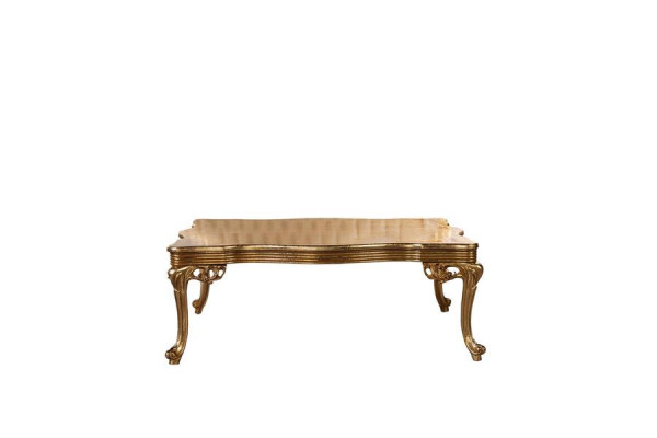 Table basse baroque rococo en bois massif doré pour le salon