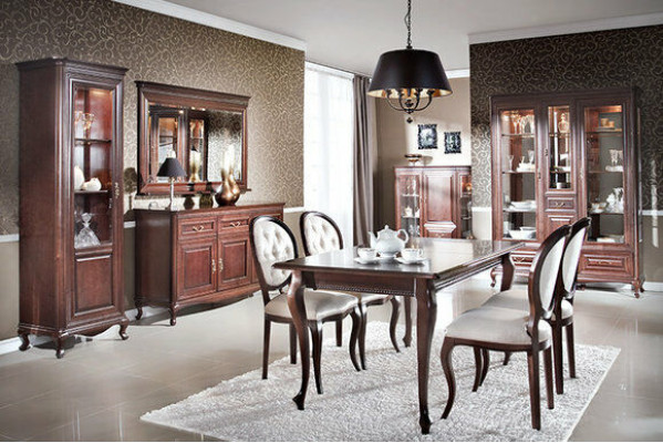 Chaise classique blanche en bois - Chaise en bois Brun Designer Chaise de salle à manger Chaise de roi