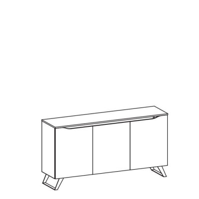 Meuble Buffet d'hôtel Moderne Commode Armoire Commodes en bois Étagère 3 portes