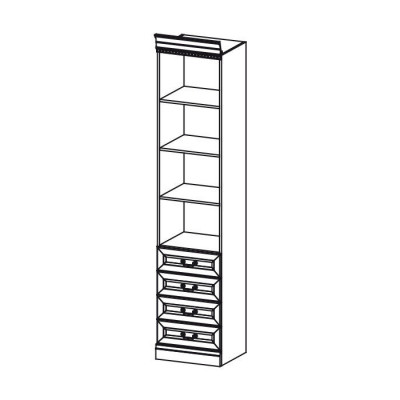 Armoire de rangement classique Armoire Étagère Bibliothèque Vitrine - Modèle BA-6