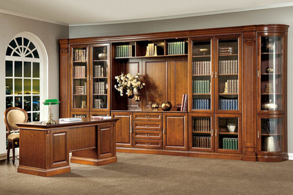 Armoire de rangement classique Armoire Étagère Bibliothèque Vitrine - Modèle BA-6