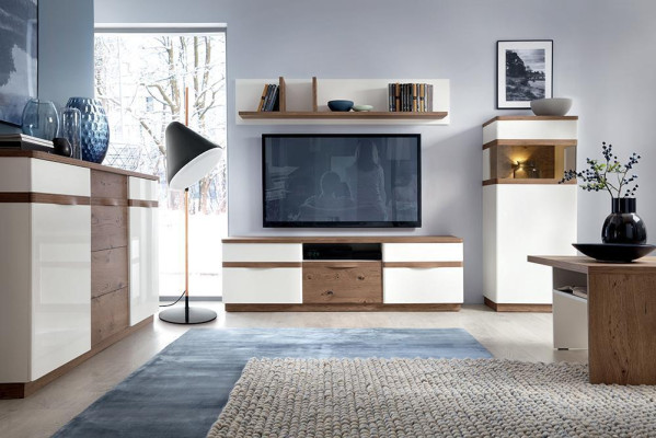 Vitrine Bois & Verre Bahut Armoire Collection Salon Style Moderne Étagère