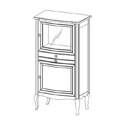 Meuble d'appoint avec tiroirs en bois massif Barre classique Rustique Maison de campagne PR-KB 1-2 L,R