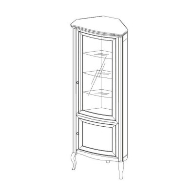 Armoire d'angle Armoire en bois massif Armoire en bois Classique Vitrine vitrine - PR-W-N