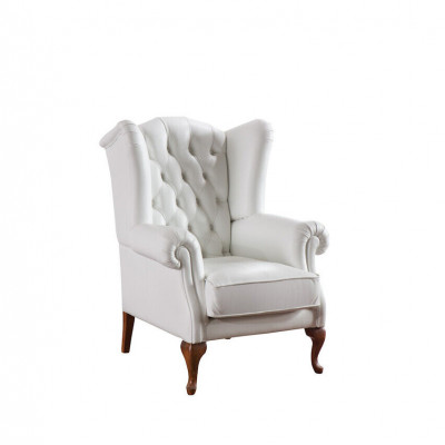 Chesterfield fauteuil aile fauteuil revêtement de canapé TV de bureau en cuir véritable CL-F3