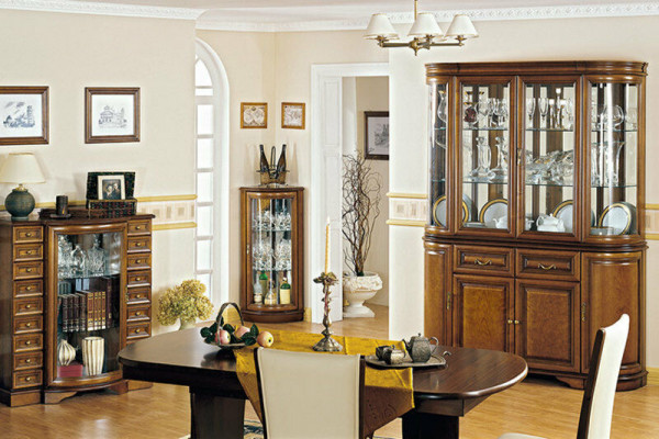 Meuble en bois massif Artisanat rustique Armoire classique Vitrine Vitrines-Z-W2